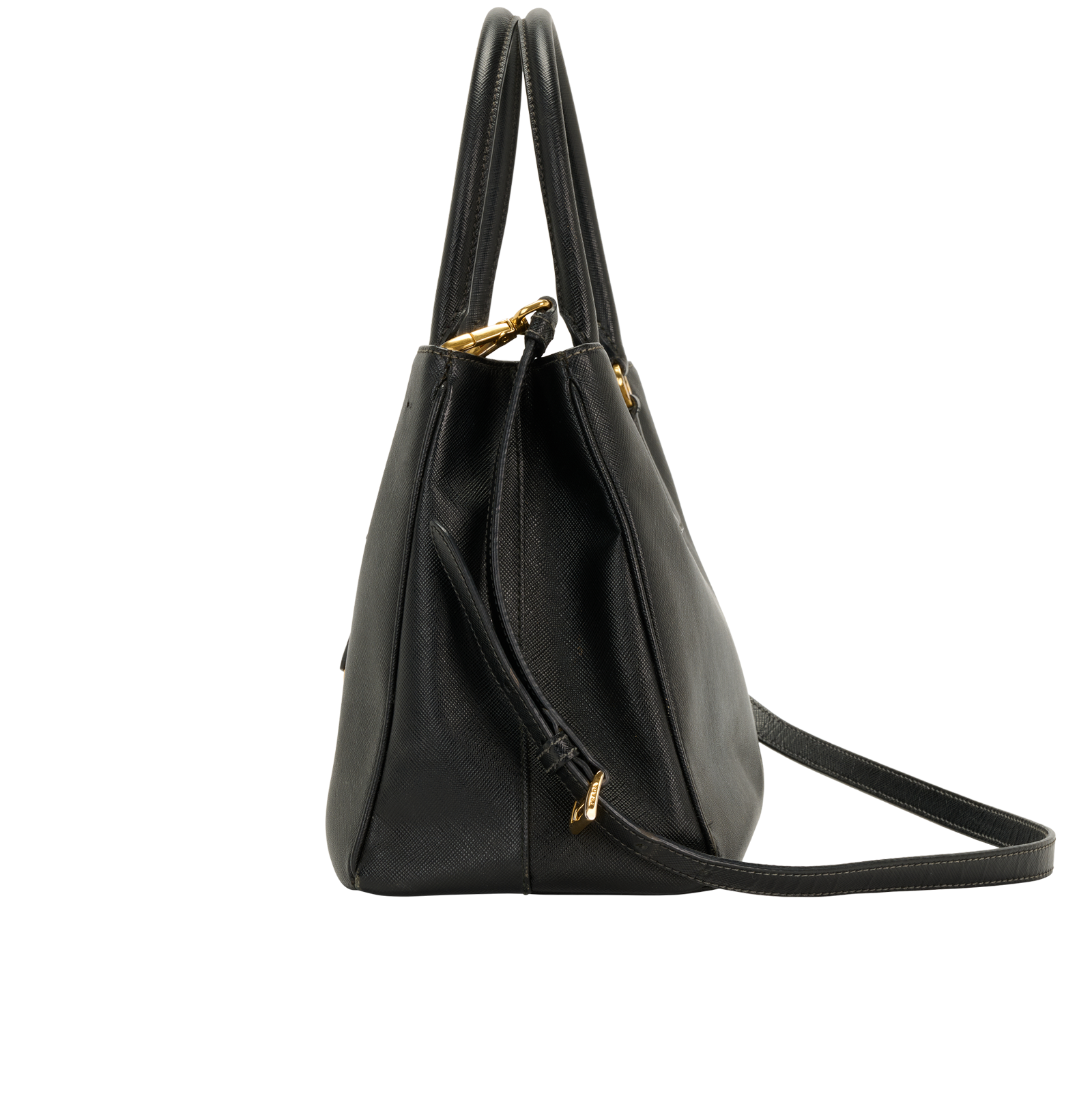 Small Galleria, &pound;395, Handbags, Black, Leather, Bottom view